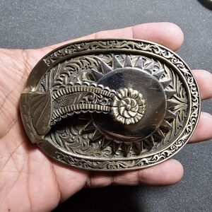 The Crockett Spur Commemorative Brass Western Belt Buckel By Award Design Medals
